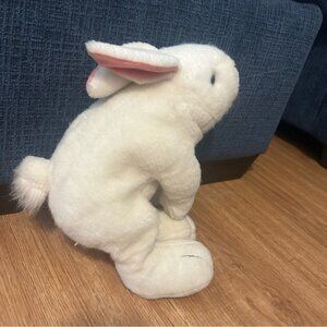 K & M International White Rabbit Plush Bunny Easter Soft 2006 White tail